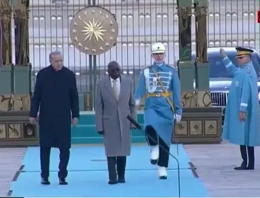Tinubu Stumbles Briefly During Reception Parade in Turkey