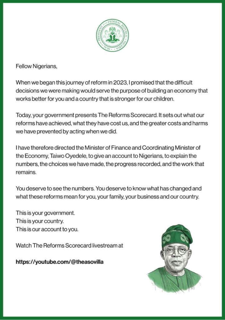 Tinubu Unveils ‘Reforms Scorecard’, Tasks Finance Minister Oyedele to Explain Economic Progress to Nigerians
